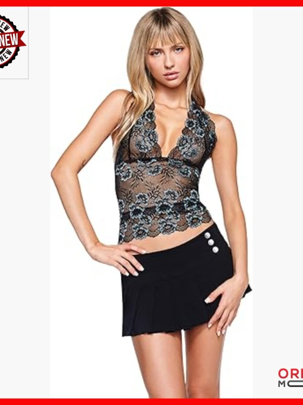 Sheer Mesh Halter Top, Cropped Fit, Festival Wear, Hand Wash Only